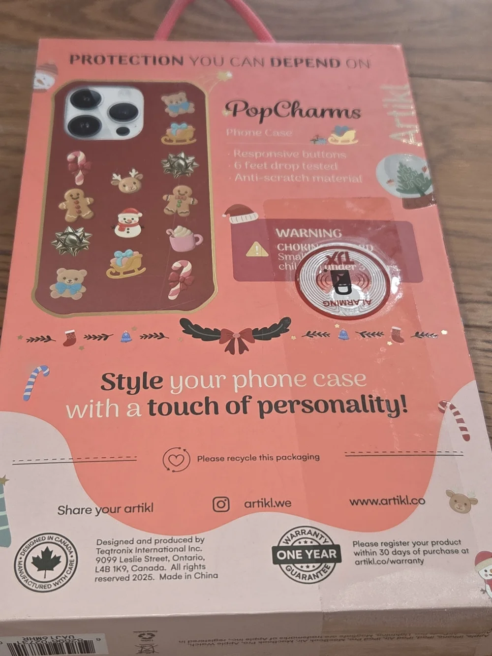 NIB, Red iPhone 16 Pro Max Case with Holiday Pop Charms. CP